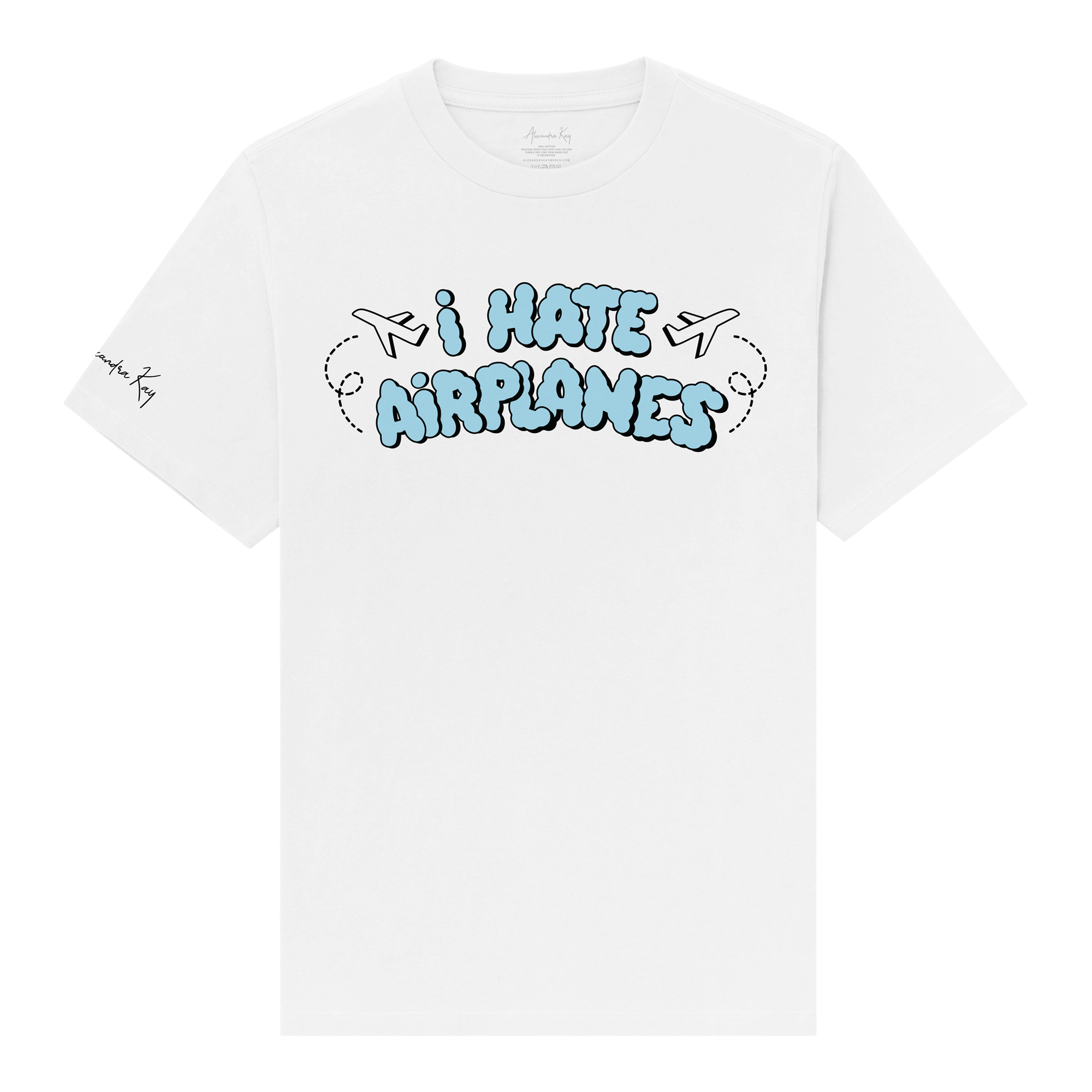 I Hate Airplanes White Tee