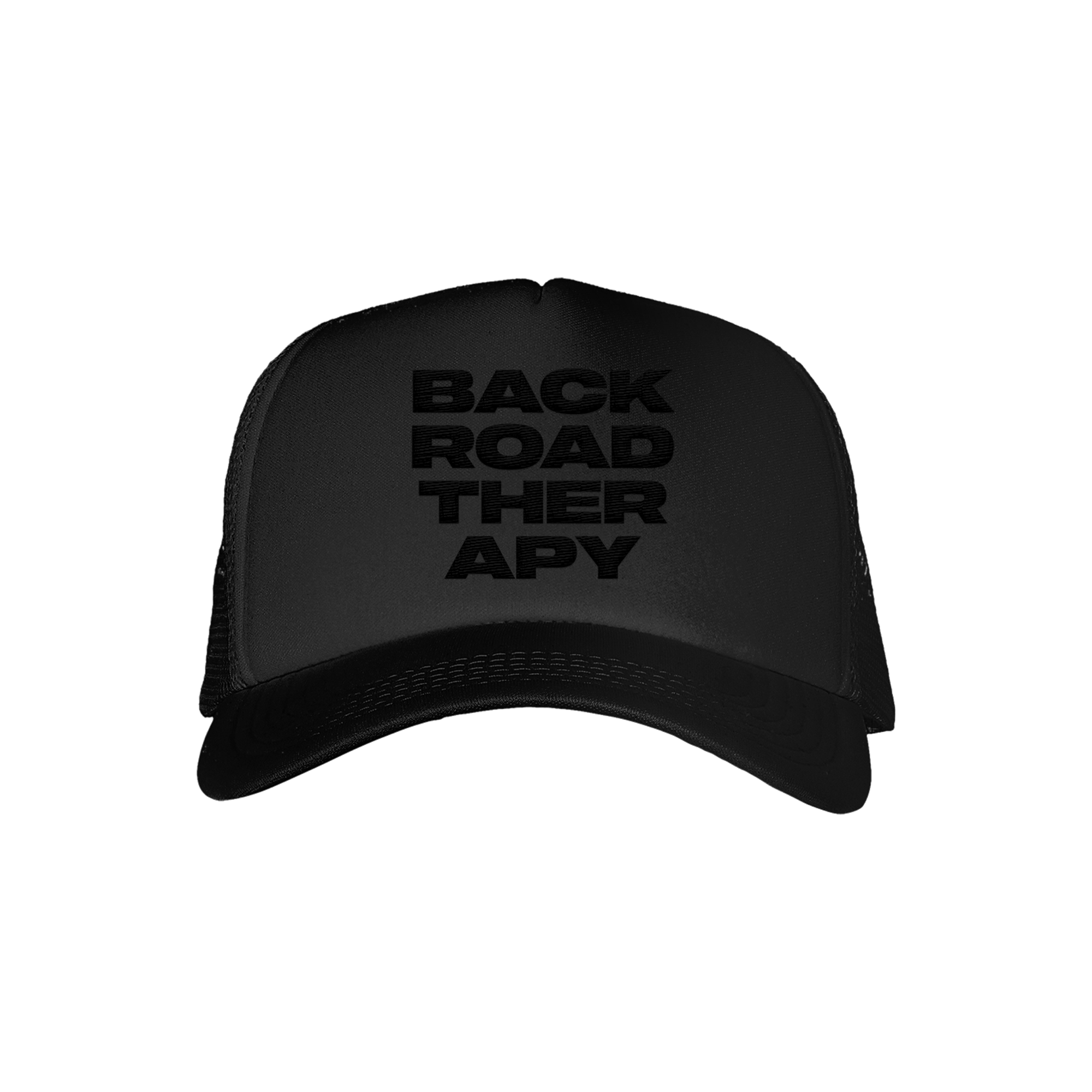Back Road Therapy Black Trucker Hat
